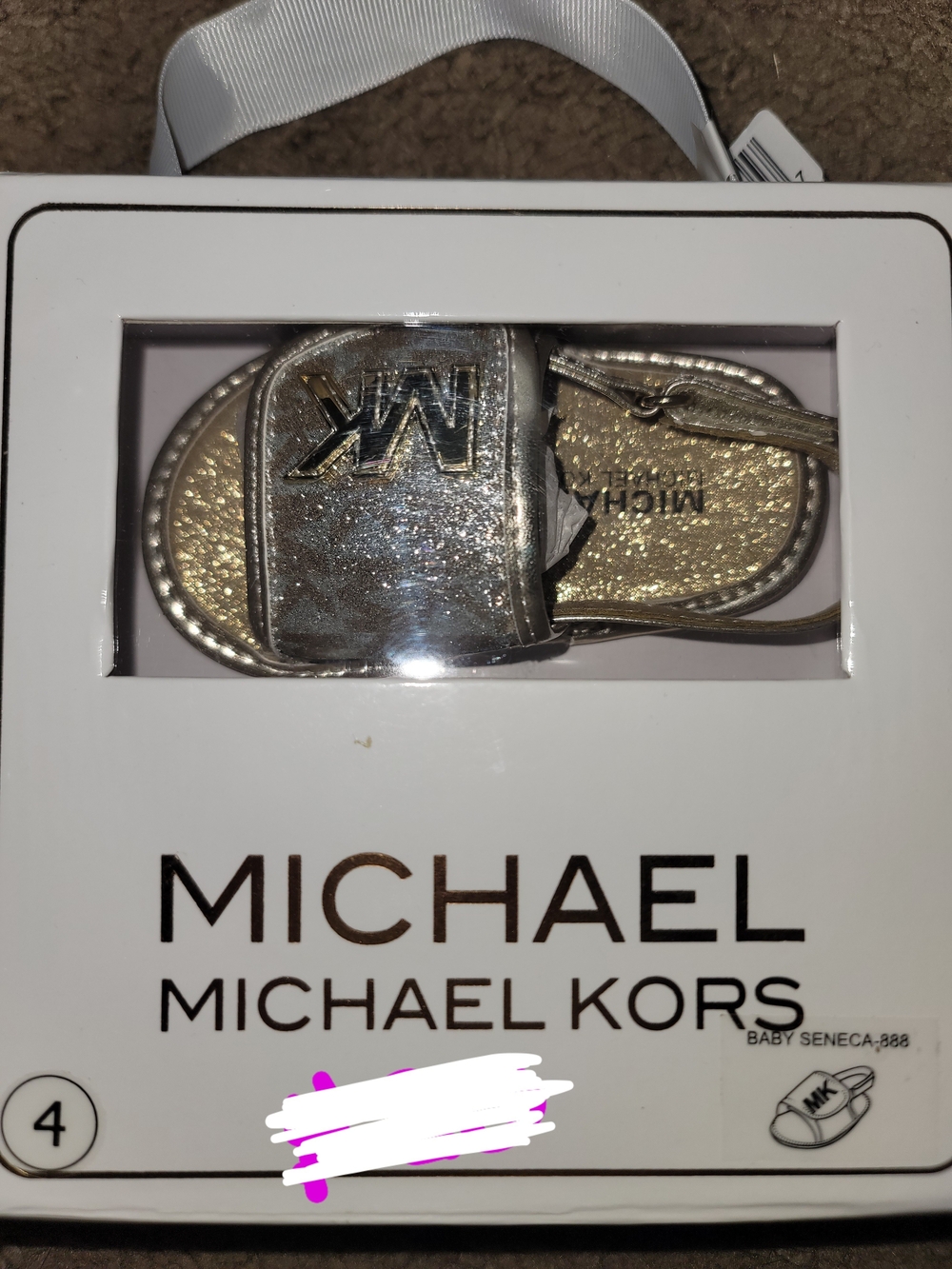Michael Kors Gold Metallic Infant Slide Sandals